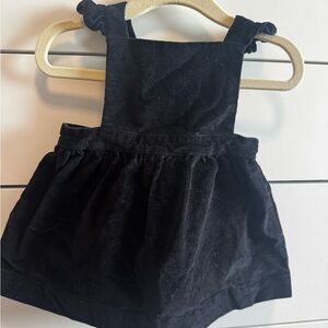 Black Baby Gap Velour Dress with Ruffle Straps